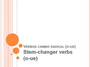 VERBOS CAMBIO RADICAL OUE Stemchanger verbs oue DORMIR