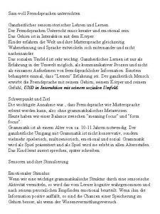 Sinnvoll Fremdsprachen unterrichten Ganzheitliches sensomotorisches Lehren und Lernen