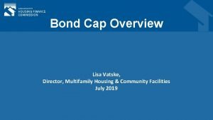 Bond Cap Overview Lisa Vatske Director Multifamily Housing