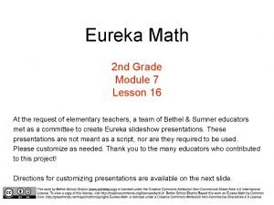 Eureka Math 2 nd Grade Module 7 Lesson