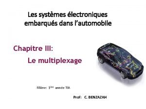 Les systmes lectroniques embarqus dans lautomobile Chapitre III