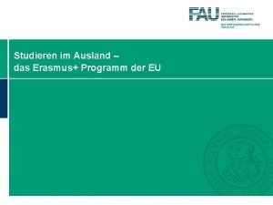 Studieren im Ausland das Erasmus Programm der EU
