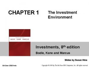 Chapter 1 the investment environment