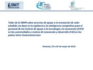 Taller de la OMPI sobre servicios de apoyo