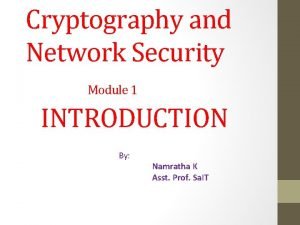 Introduction to cryptography and network security