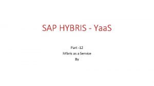 Hybris architecture diagram