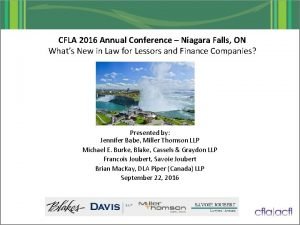 CFLA 2016 Annual Conference Niagara Falls ON Whats