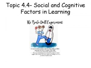 Cognitive factors