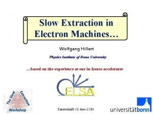 Slow Extraction in Electron Machines Wolfgang Hillert Physics