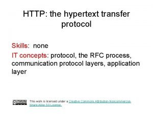 HTTP the hypertext transfer protocol Skills none IT