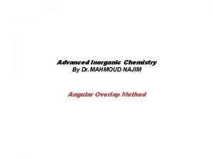 Advanced Inorganic Chemistry By Dr MAHMOUD NAJIM Angular