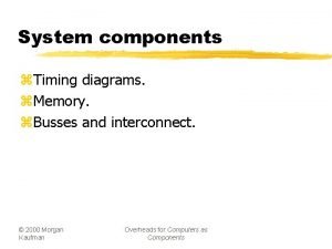 System components z Timing diagrams z Memory z
