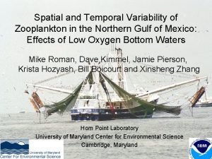 Spatial and Temporal Variability of Zooplankton in the