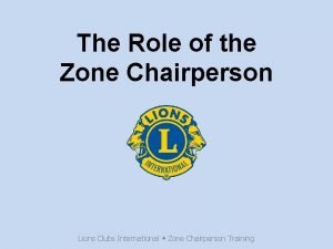 Zone chairperson manual