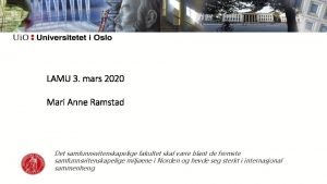 LAMU 3 mars 2020 Mari Anne Ramstad Det