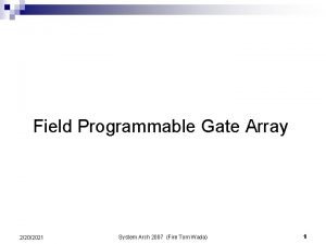 Field Programmable Gate Array 2202021 System Arch 2007