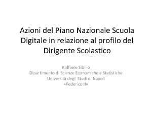 Azioni del Piano Nazionale Scuola Digitale in relazione