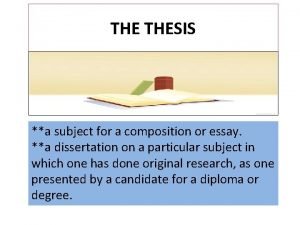 Parts of the thesis
