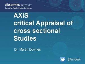 Appraisal tool for cross-sectional studies (axis)