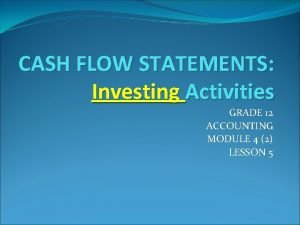 Accounting cash flow statement grade 12