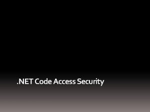 Code access security in .net