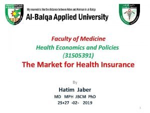 Faculty of Medicine Health Economics and Policies 31505391