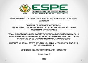 DEPARTAMENTO DE CIENCIAS ECONMICAS ADMINISTRATIVAS Y DEL COMERCIO