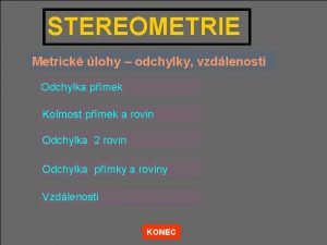 Stereometrie odchylky