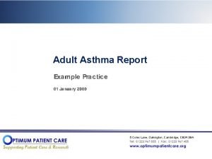 Adult Asthma Report 5 Coles Lane Oakington Cambridge