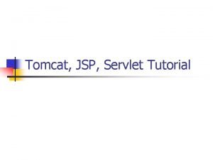 Tomcat java servlet tutorial
