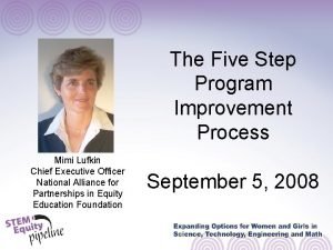 The Five Step Program Improvement Process Mimi Lufkin