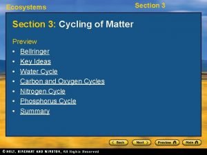 Section 3 cycling of matter answer key