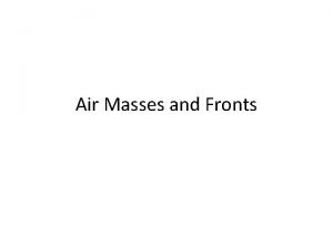 Air Masses and Fronts Wind Wind is the