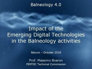 Balneology 4 0 Impact of the Emerging Digital