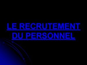 Introduction recrutement