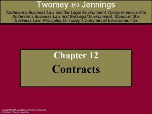 Twomey Jennings Andersons Business Law and the Legal