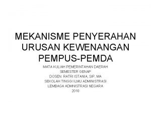 Penyerahan urusan