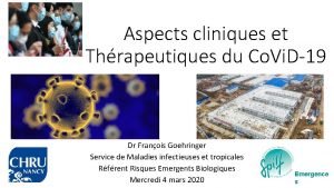 Aspects cliniques et Thrapeutiques du Co Vi D19