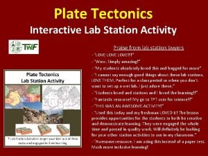 Plate Tectonics Interactive Lab Station Activity Praise from