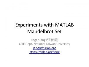 Matlab mandelbrot