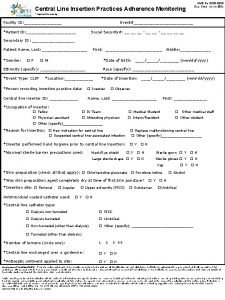 Central Line Insertion Practices Adherence Monitoring OMB No