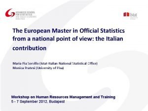 European master in official statistics