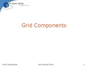 Grid Components Grid School 2004 1 Components in