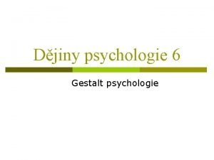 Gestalt teorie