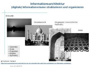 Informationsarchitektur digitale Informationsrume strukturieren und organisieren Shilouette Gesamtansicht