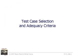 Test case selection