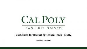 Cal poly academic personnel