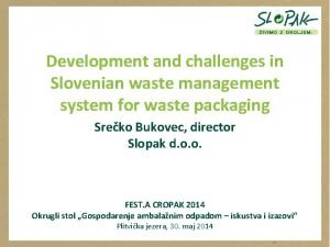 Development and challenges in Slovenian waste management system