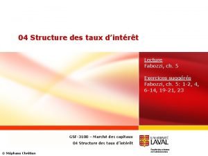 04 Structure des taux dintrt Lecture Fabozzi ch