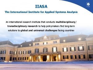 International institute for applied system analysis